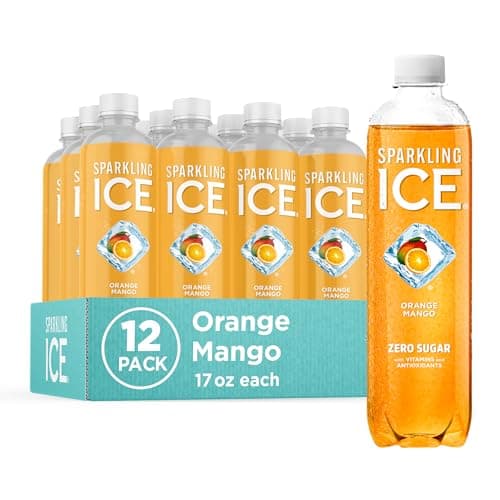 Sparkling Ice Orange Mango Sparkling Water Zero Sugar Flavored Water with Vitamins and Antioxidants Low Calorie Beverage 17 fl oz Bottles Pack of 12