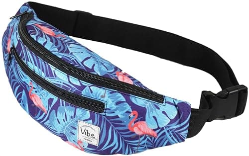 Vibe Festival Gear proposed title Vibe Festival Gear Fanny Pack for Men Women Many Prints Black Holographic Silver Gold Cute Waist Bag for Festival Rave Hiking Running Cycling