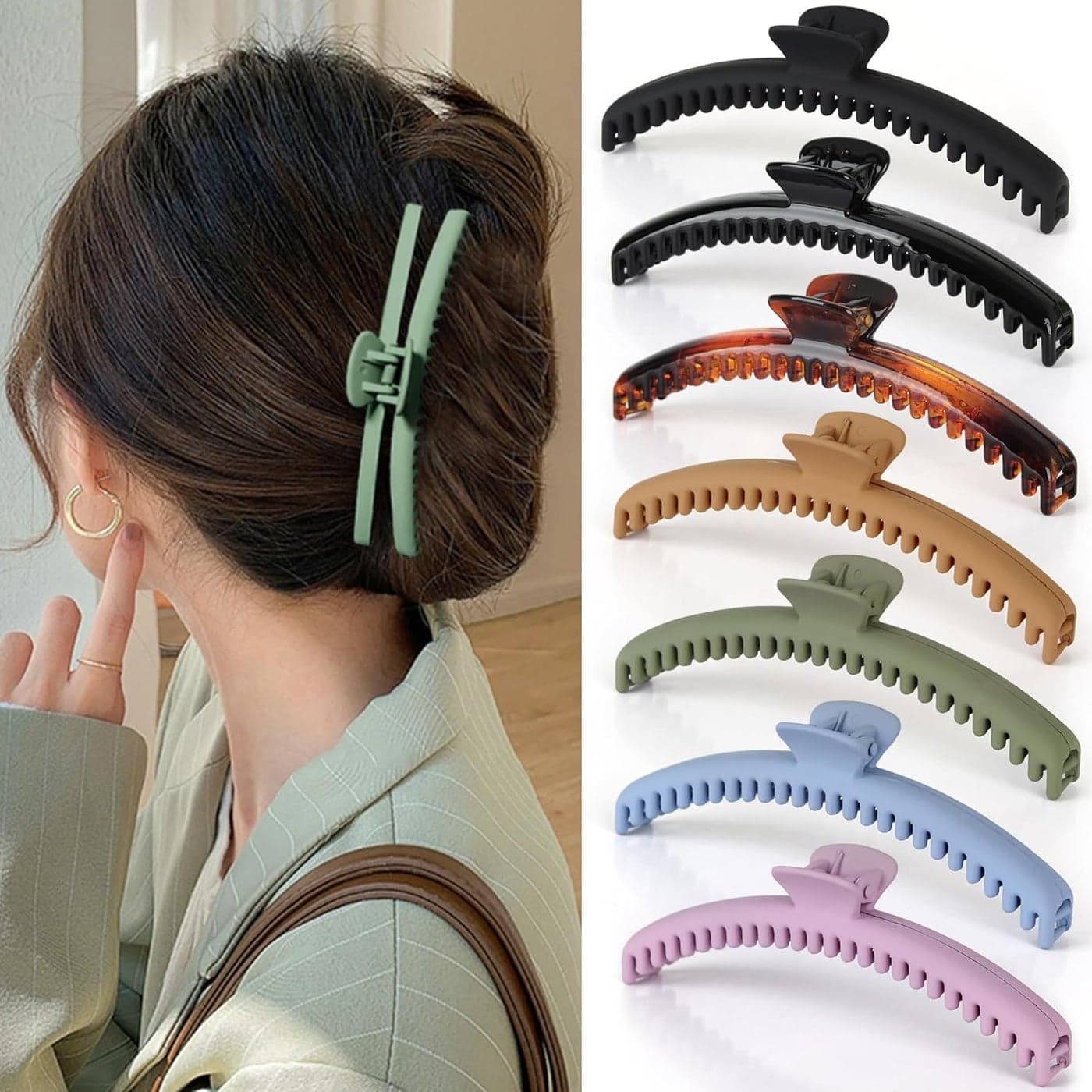 Hold Everything Hair Claw Clips for Thick and Thin Hair Big Hair Barrettes for Women and Girls Straight Wavy and Curly Hair Strong Hold Claw Clip with 52 teeth 7Color