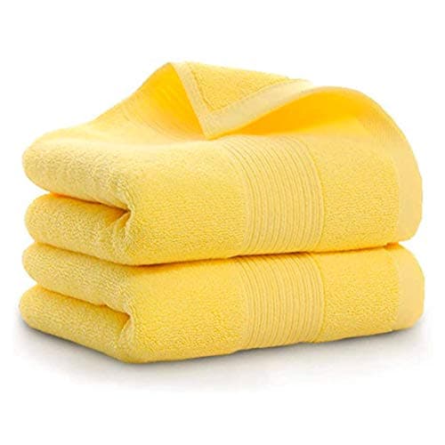 Lchkrep Bathroom Hand Towels (14x30 inch), Home Soft Cotton Super Soft Highly Absorbent Hand Towel for Bath, Hand, Face, Gym and Spa,(Yellow 2 Pack)
