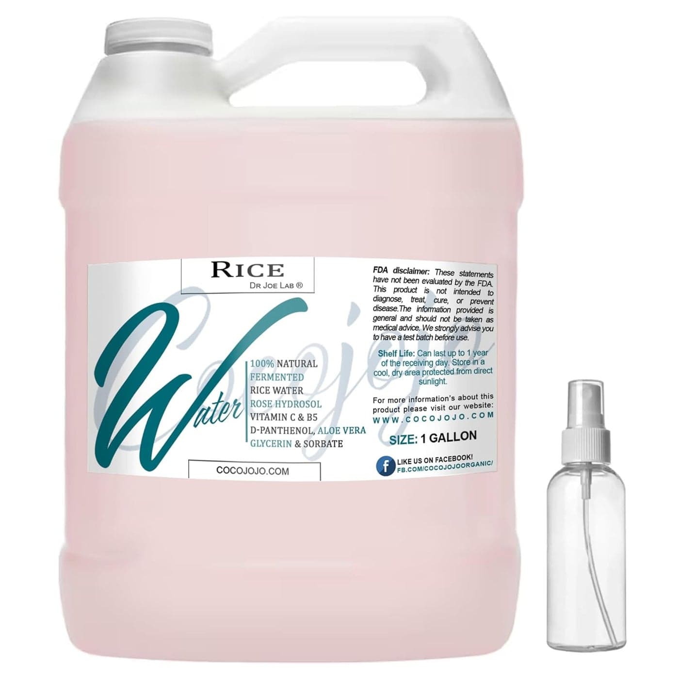 Dr Joe Lab Rice Water Growth Mix Nourishing Toner with Rose Hydrosol Aloe Vera Face and Scalp Essence Rice Extract Pro Vitamin B5 Oily Skin AlcoholFree Spray 128 oz