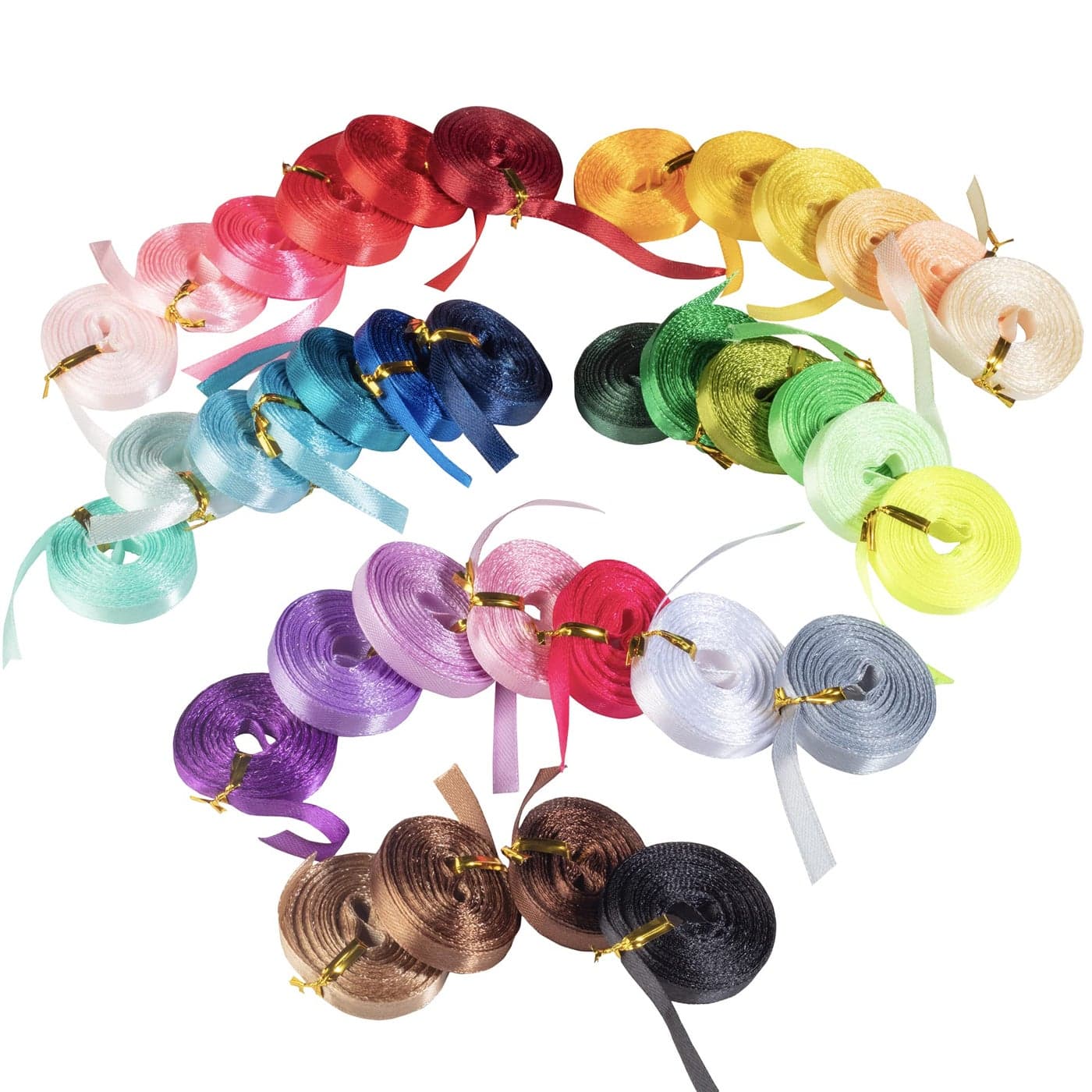 Satin Ribbon 36 Pack 14 5 Yards Each No Wire DIY Arts Crafts Gift Wrapping Baskets Wedding Decor Sewing Projects Party Favor Embellishment Hair Bows Floral Baby Showers Holiday Wreath