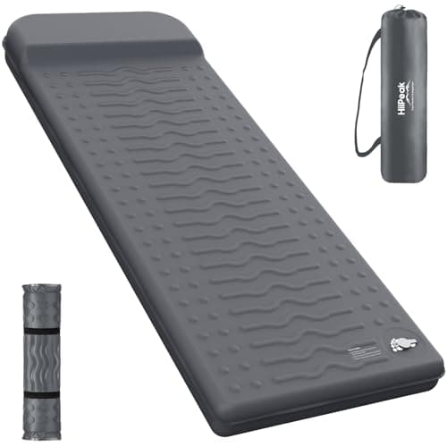 HiiPeak Memory Sleeping Pad Compact 3 Thick Foam Sleeping Mats with Pillow 95 RValue Insulated Camping Mattress Pad Easy Inflate Deflate Inflatable Sleep Mat for Backpacking Hiking Car Tent