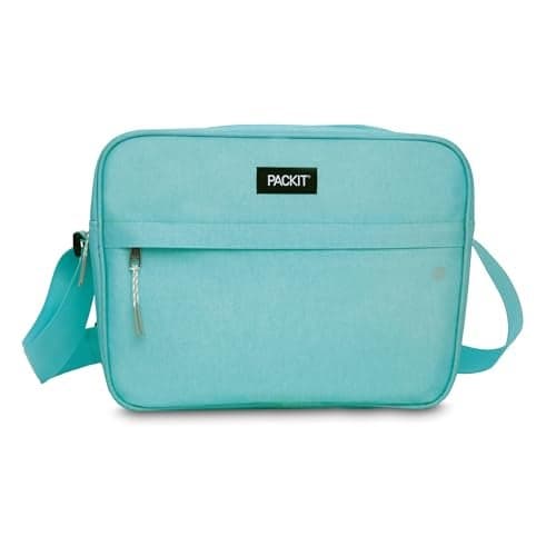PackIt Freezable Zuma 15Can Cooler Soft Mint Built with EcoFreeze Technology Collapsible Reusable Zip Closure with Adjustable Shoulder Strap and Front Zip Pocket Fits 15 12 oz Cans