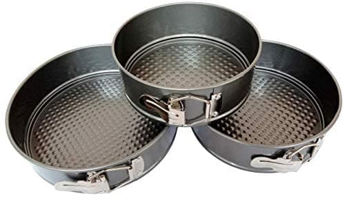 Starlinks Cake Mould Non Stick Spring Form Pan Set Baking Tray Removable Cake Mould Round Shape 3Pcs Size182224cm Height65cm Weight765 GMS