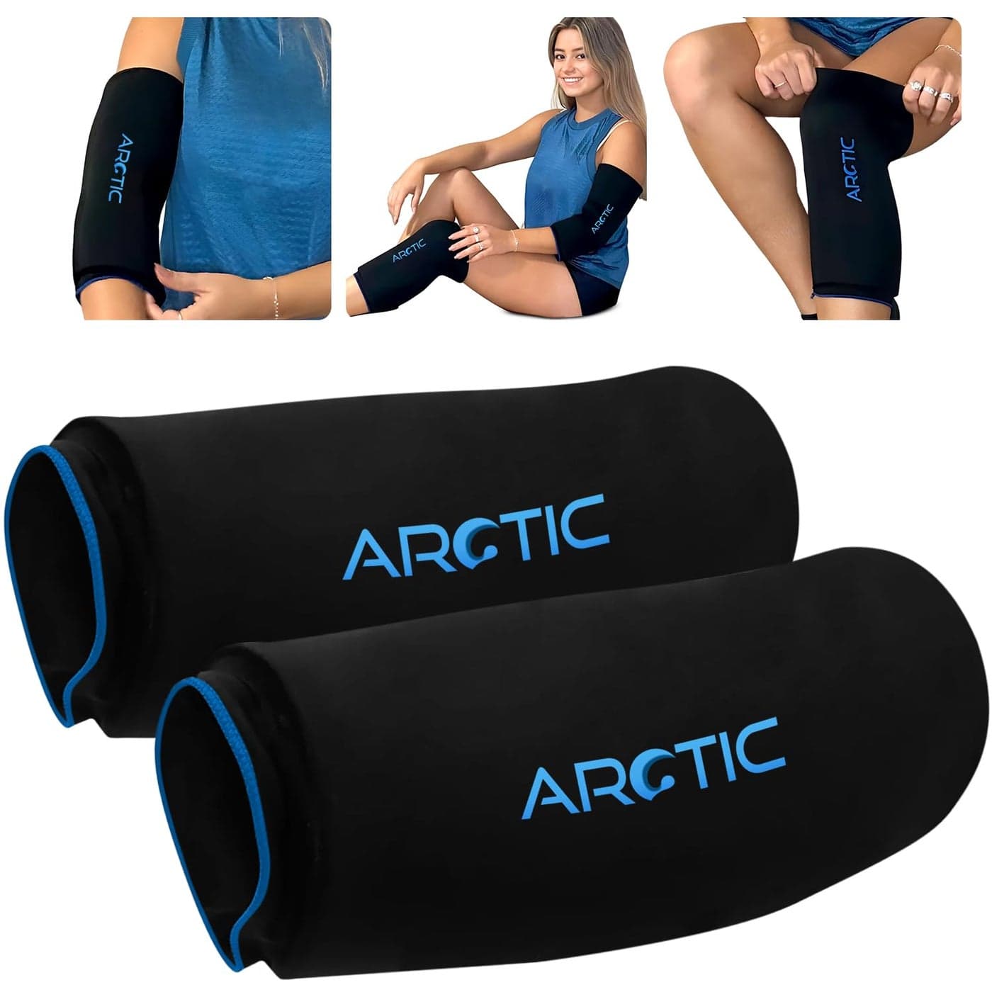 Two Pack Elbow Ice Pack Wrap Knee Ice Pack Wrap Reusable Gel Ice Sleeves Leg Ice Compress Arm Ice Sleeve Elbow Ice Compression Wrap Cold and Heat Therapy for Injuries