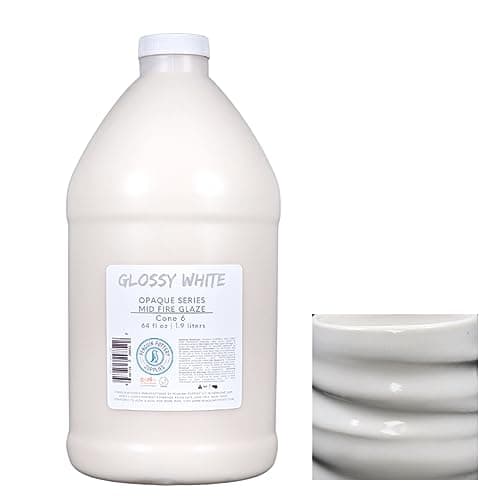 Penguin Pottery - 1/2 Gallon Mid Fire Glossy White Glaze - Cone 5-6 for Mid Fire Clay, High Fire Clay - Ceramic Glaze Pottery (1/2 Gallon | 64 oz | 1.9 L)