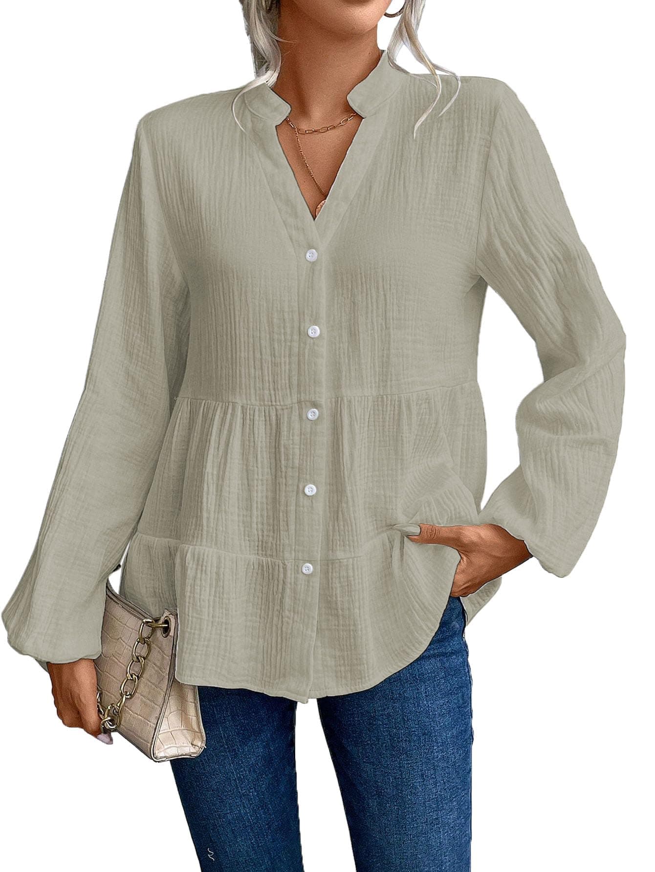 TADKEE Women's Solid Regular Fit Tunic Shirt (FN-Pop-Top-132-Cream-XS_Cream