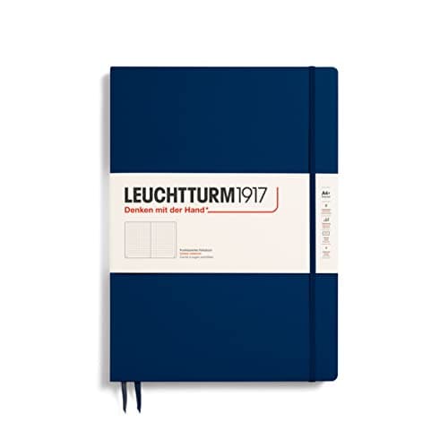 Leuchtturm1917 Hardcover Dotted Master Slim Notebook, Navy, A4