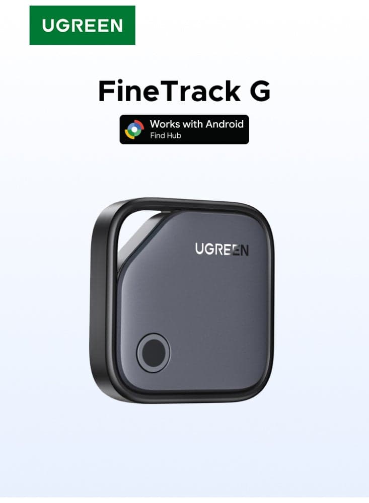 Fine Track G Android Only 1P Smart Tag Bluetooth Tracker for Android Rechargeable Tag LED Indicator Beep Sound Portable, Easy Operate, for Keys, Wallets, Bags, Car, Travel Grey