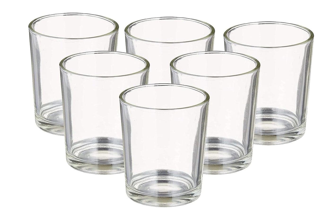AISHU Glass Tealight Candle Holders for Living Room Side Table Home Decoration and Light Events Pack of 6