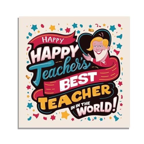 Deep Print Mart Teachers Day Gift Fridge Magnet | 4x4 Inch Acrylic Print Magnet | Inspirational Gift for Teachers (Style-04)