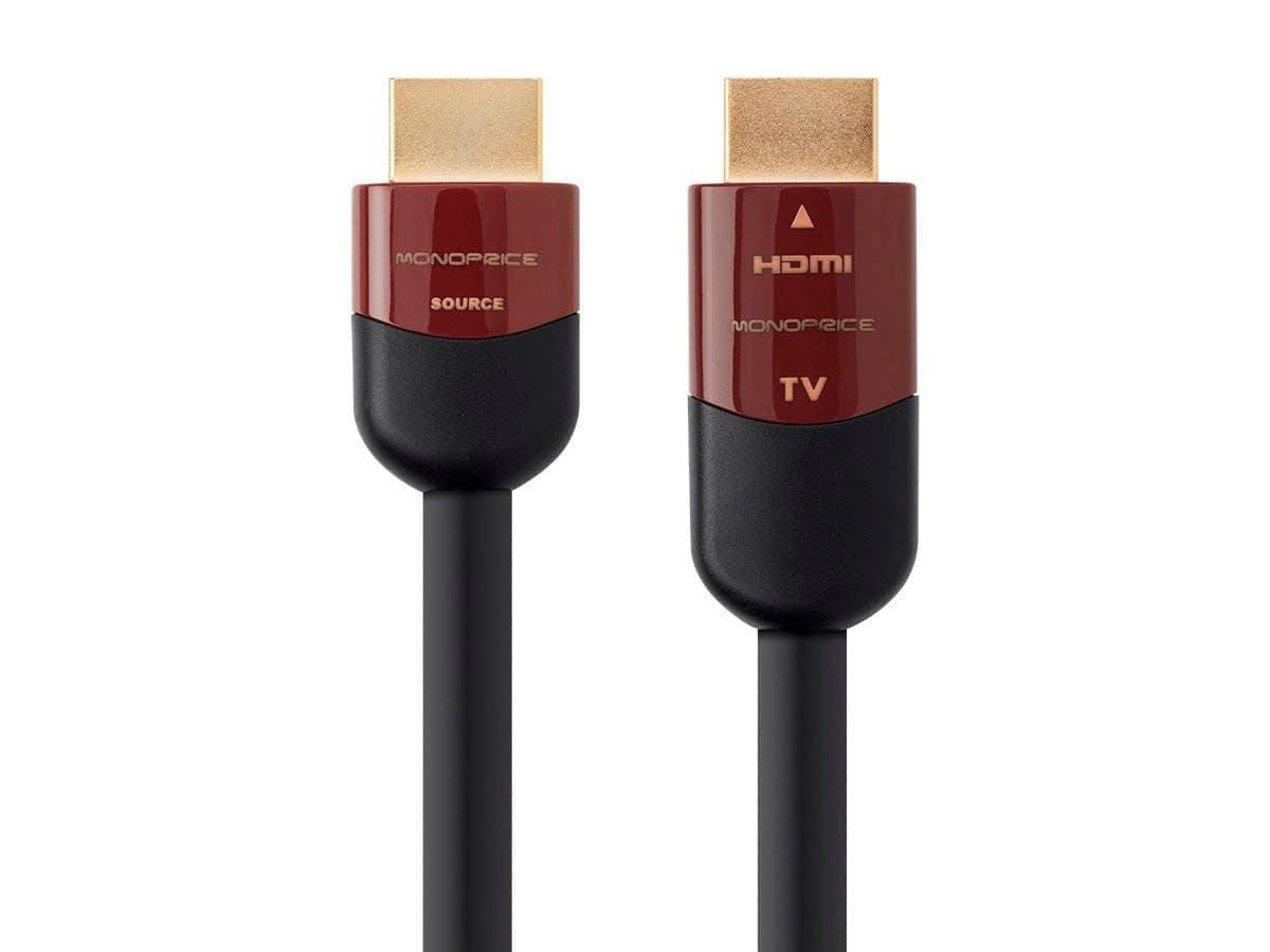 Monoprice 4K High Speed HDMI Cable - 4K@60Hz, 18Gbps, HDR, CL2 In-Wall Rated, Active, 60ft, Black