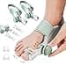 EliaValth 2 PCS Bunion Corrector for Women Big Toe Adjustable Brace with Knob Angled Plates for Hallux Valgus Relief Toe Alignment Medium Strap
