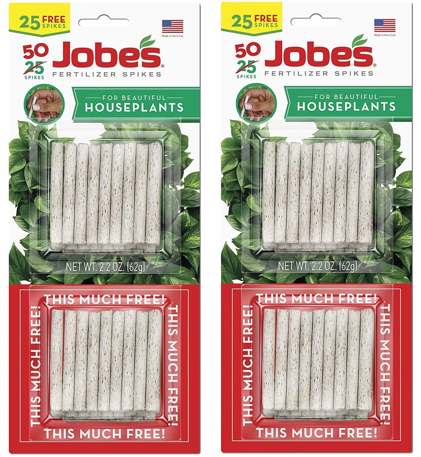 Jobe's 5001T Houseplant Indoor Fertilizer Food Spikes, 50 Pack(2)