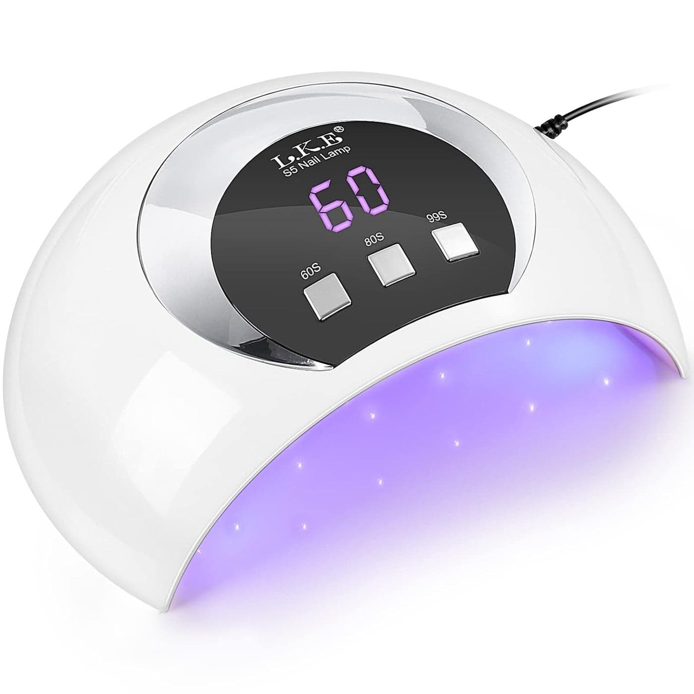 Wisdompark 54W LED Lamp for Gel Nails Automatic Sensor 3 Timer Settings Professional Nail Dryer and Curing Lamp