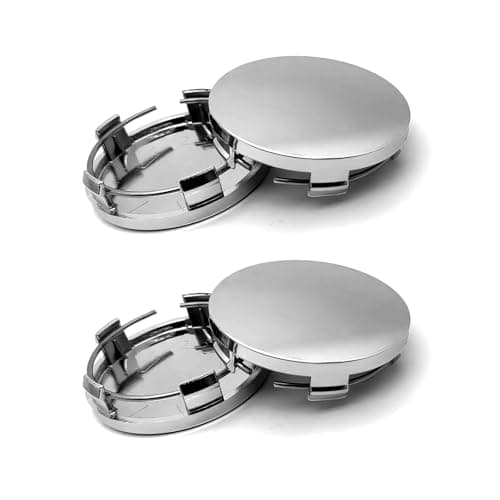 4 PCS Car Wheel Center Hub Cover, 60MM/2.36In Outer Diameter and 56MM/2.2In Inner Diameter, Snap-in Vehicle Rim Hub Caps Accessories (Silver)