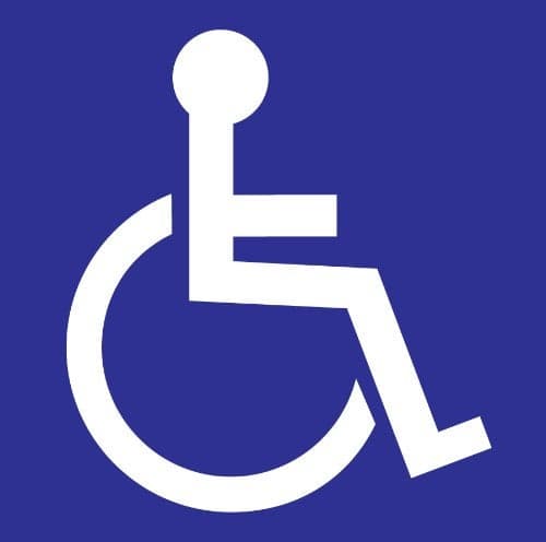 Zing Green Products 2713 Recycled Polystyrene "Handicap Symbol" Window Decal, Self-Adhesive, 6" Length, 6" Width, Pack of 2