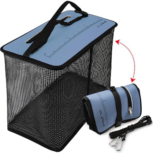 Dovesun Floating Fishing Basket Collapsible Fish Basket Portable Fishing Net QuickDrying Rubber Coated Fishing Bait Storage Cage 10 Gallons