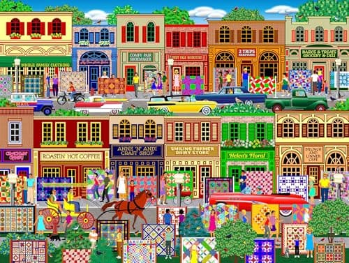 Springbok Hometown 500 Piece Puzzle for Adults Featuring a Classic and Colorful Downtown Scene