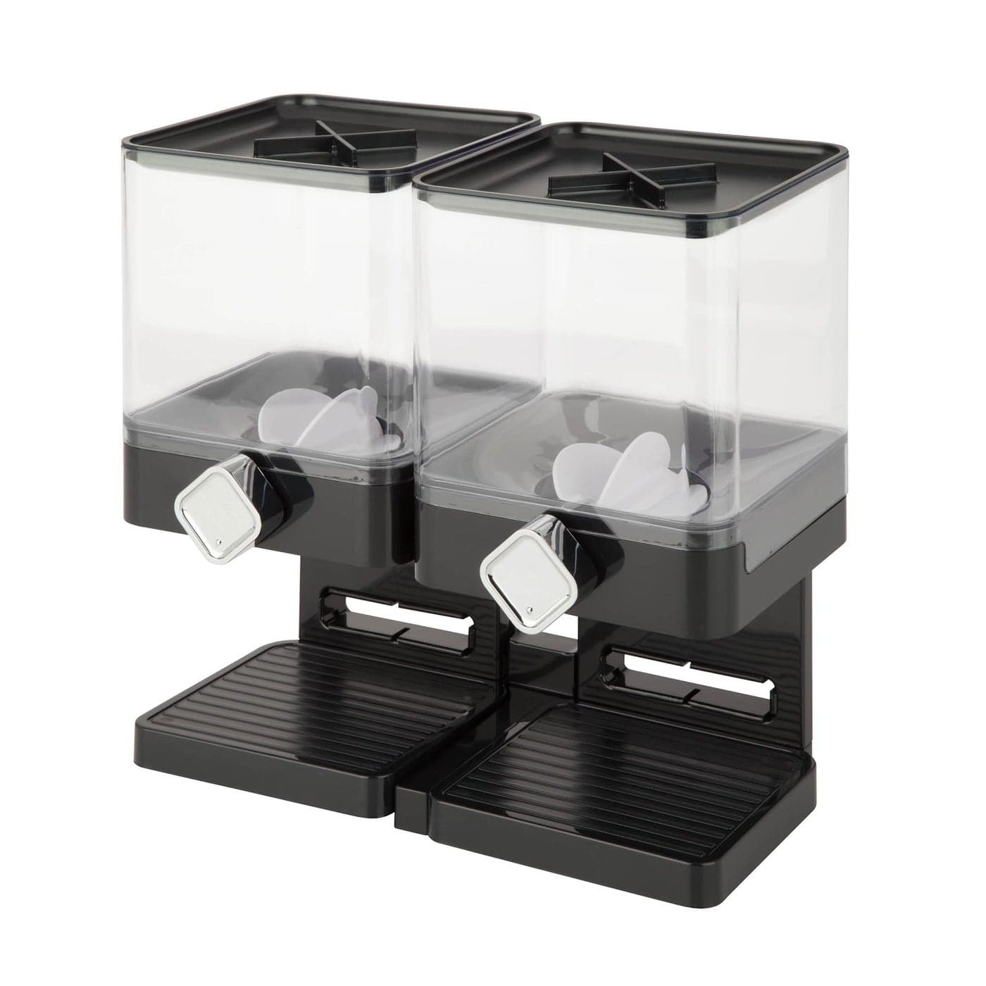 Honey-Can-Do Zevro Compact Dry Food Dispenser, Dual Control, Black/Chrome
