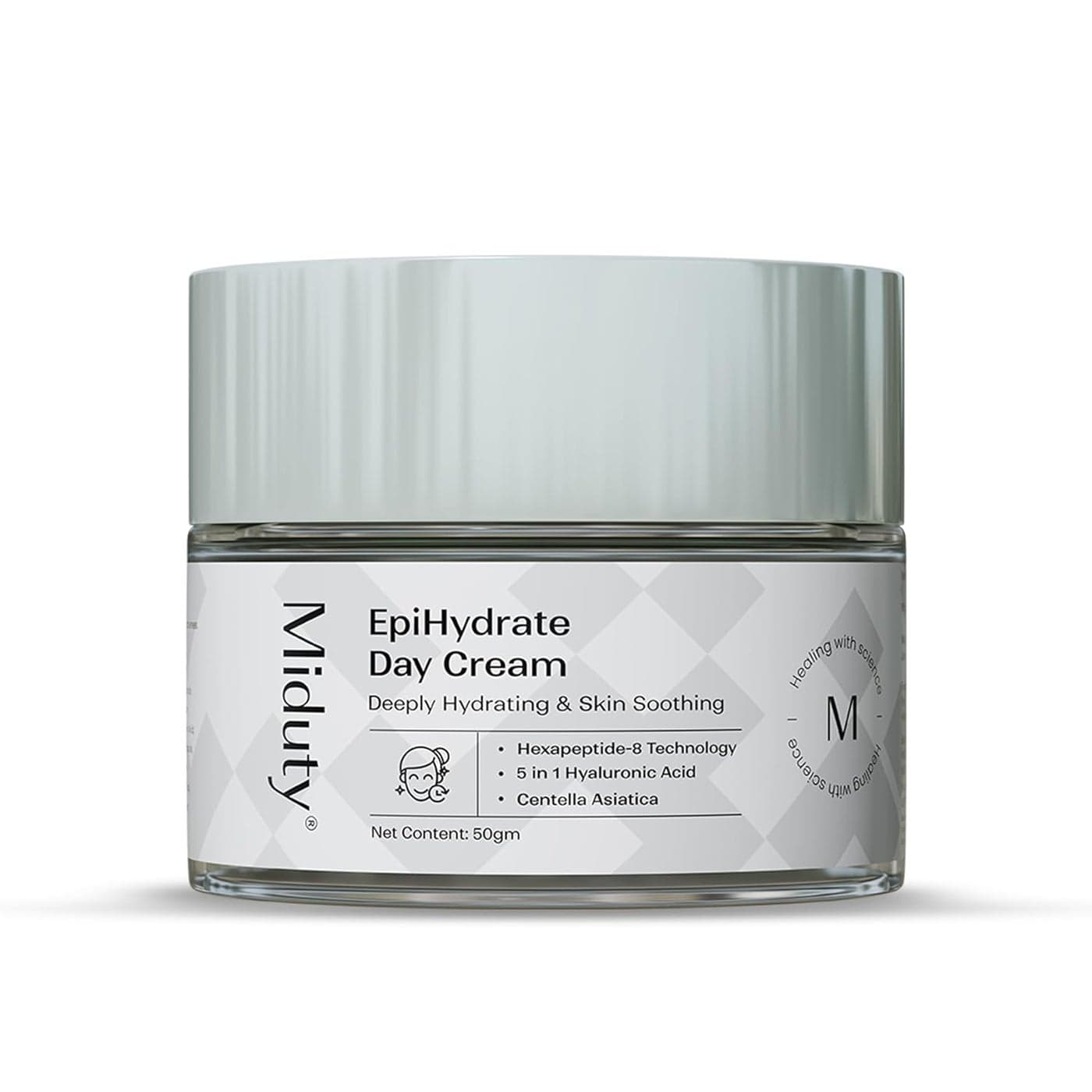 Miduty EpiHydrate 72 Hours Hydrating Day Cream 5 in 1 Hyaluronic Acid Powered by Peptide Technology AntiWrinkle Effects Deep Skin Hydration for Men and Women 50 gm