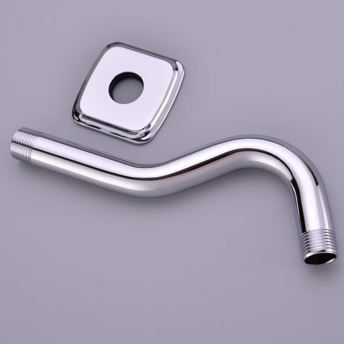 VICTAC 10 Inch S Shape Angled Heavy Duty Shower Arm with Flange SShape Stainless Steel Curved Shower Arm Wall Mounted 12Inch Pack of 1