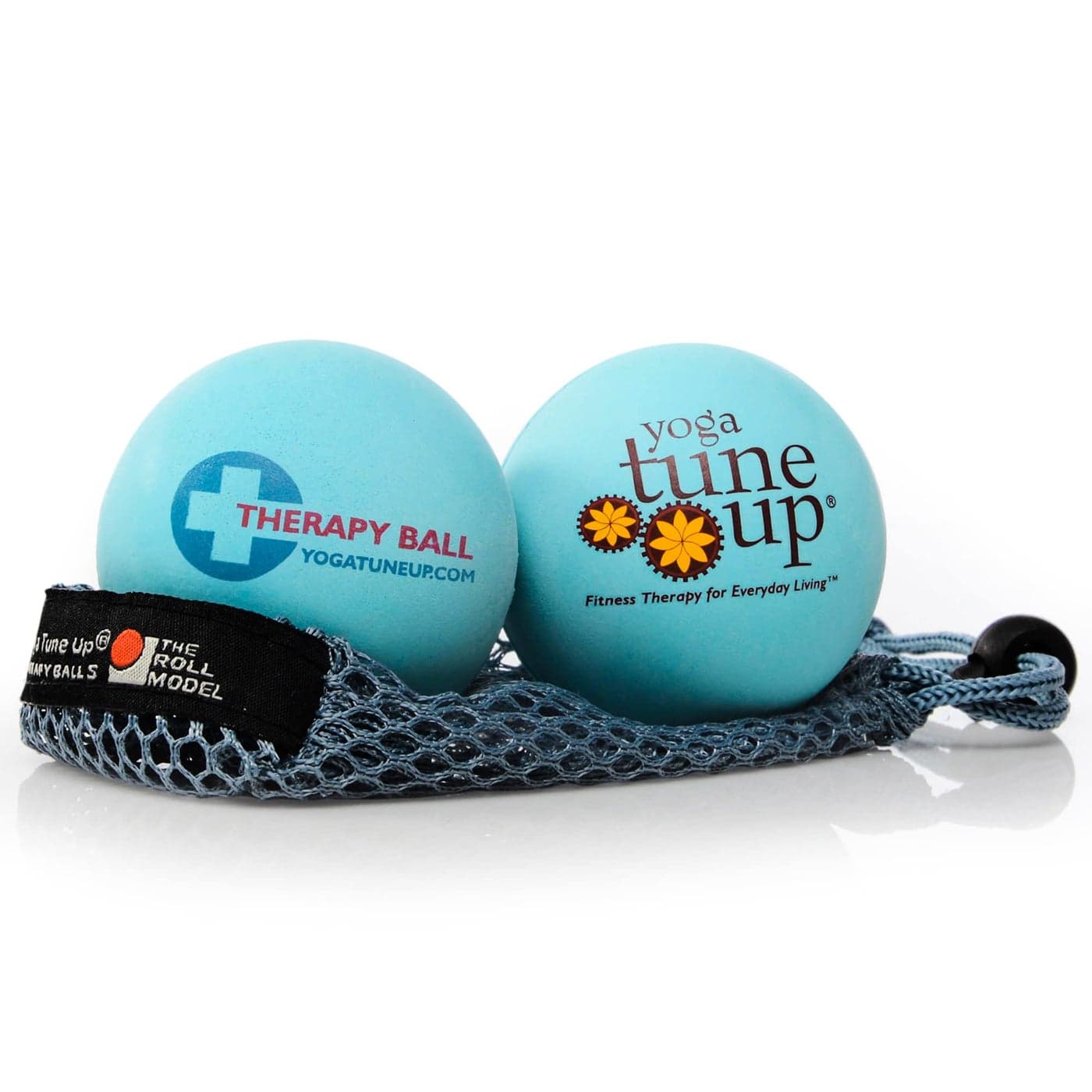 YOGA TUNE UP Therapy Balls in Tote by Tune Up Fitness Massage Balls for Trigger Point Pressure Point Myofascial Release Use as Single or Peanut Ball for Pain Relief Relaxation Aqua Blue