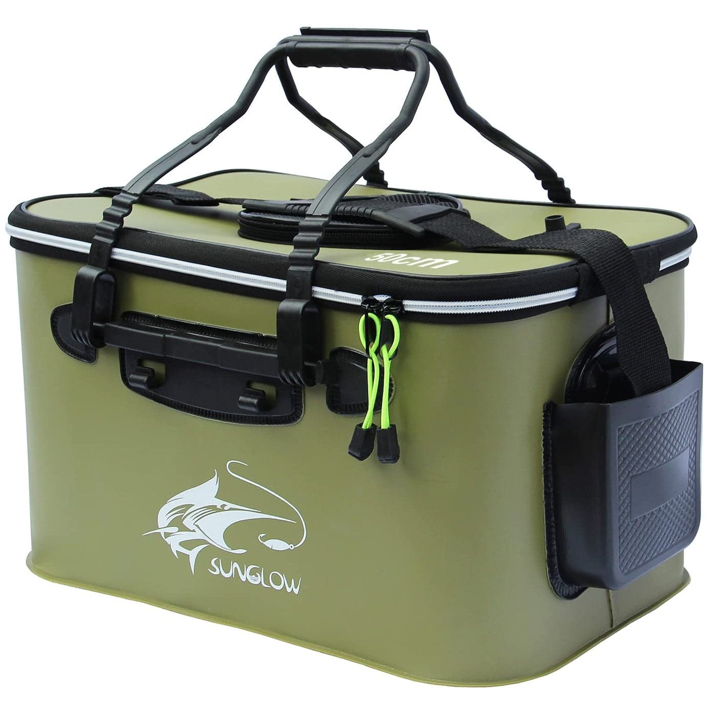 Fishing BucketFoldable Fish Bucket MultiFunctional EVA Fishing Bag for Outdoor Live Fish Lures Bucket and Fish Protection Bucket10GAL8GAL6GAL48GAL3GAL Live Fish Container 10GALArmyGreen