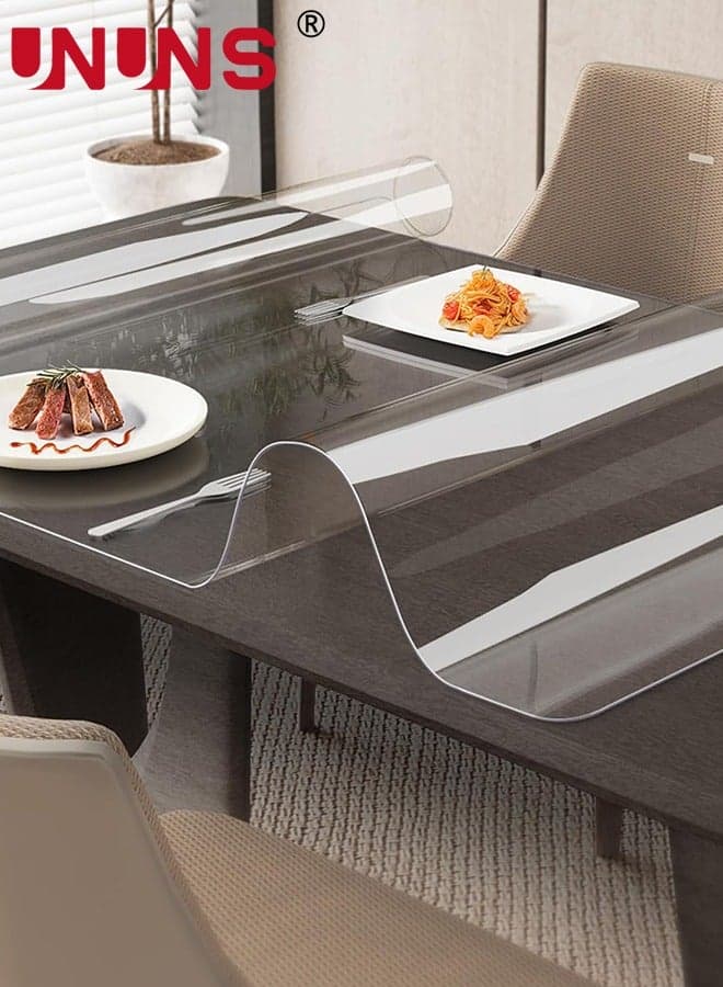 Clear Tablecloth Protector 1.5mm,70X120cm Heat Resistant Waterproof PVC Durable Desk Protect Mat,Anti-Static Writing Mat Table Protector
