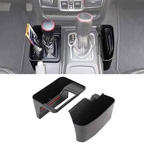 Savadicar JL GearTray Gear Shift Console Side Storage Box Auto Transmission Shifter Side Organizer Tray for 2018-2022 Jeep Wrangler JL JLU & Jeep Gladiator JT, Interior Accessories, Black