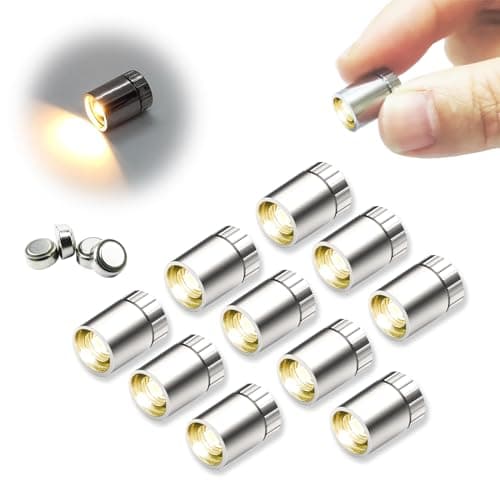 SUZEYAR 10 pcs Miniature Led LightsTiny Lights for Hand CraftDIYMiniature Lights Battery Powered Dollhouse LightMini Lights for Toy Brick Building Blocks 10 Pack Warm White