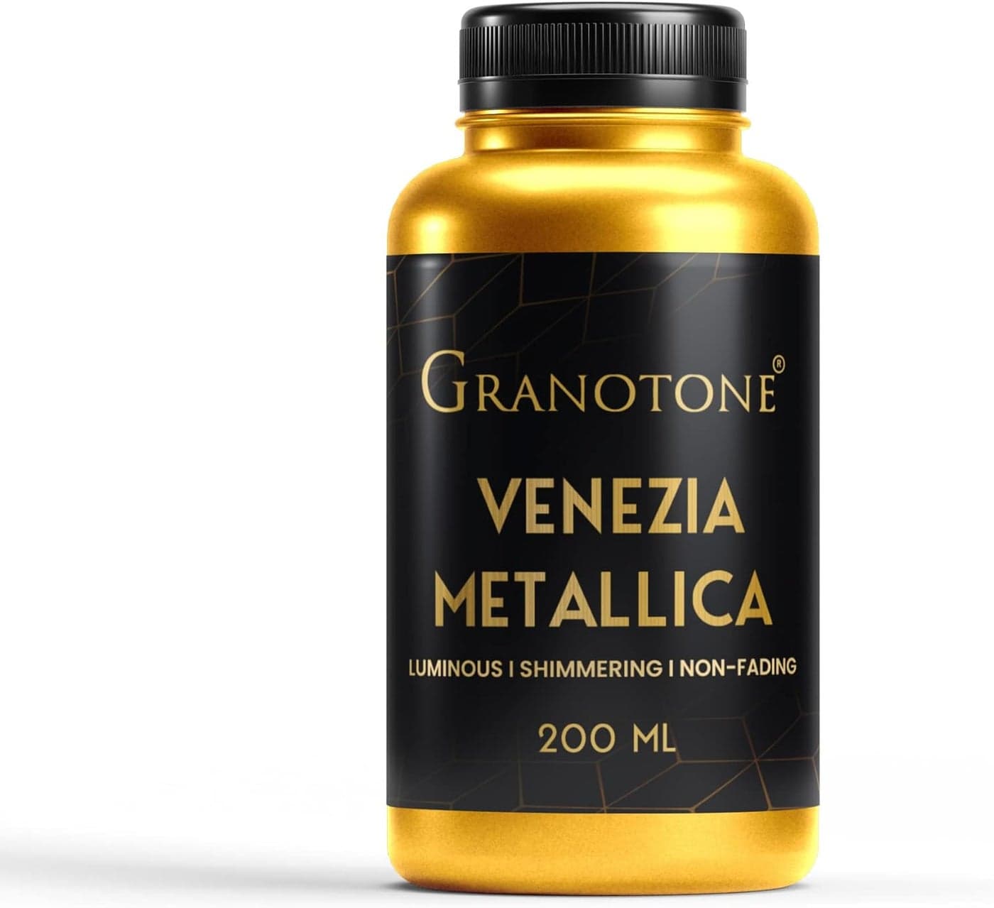 GRANOTONE Acrylic Venezia Metallic Colour 200 ML 24 Carat Gold DIYCraft WaterBased NonToxic Shimmering Effect Pro Artists Hobby Painters Kids