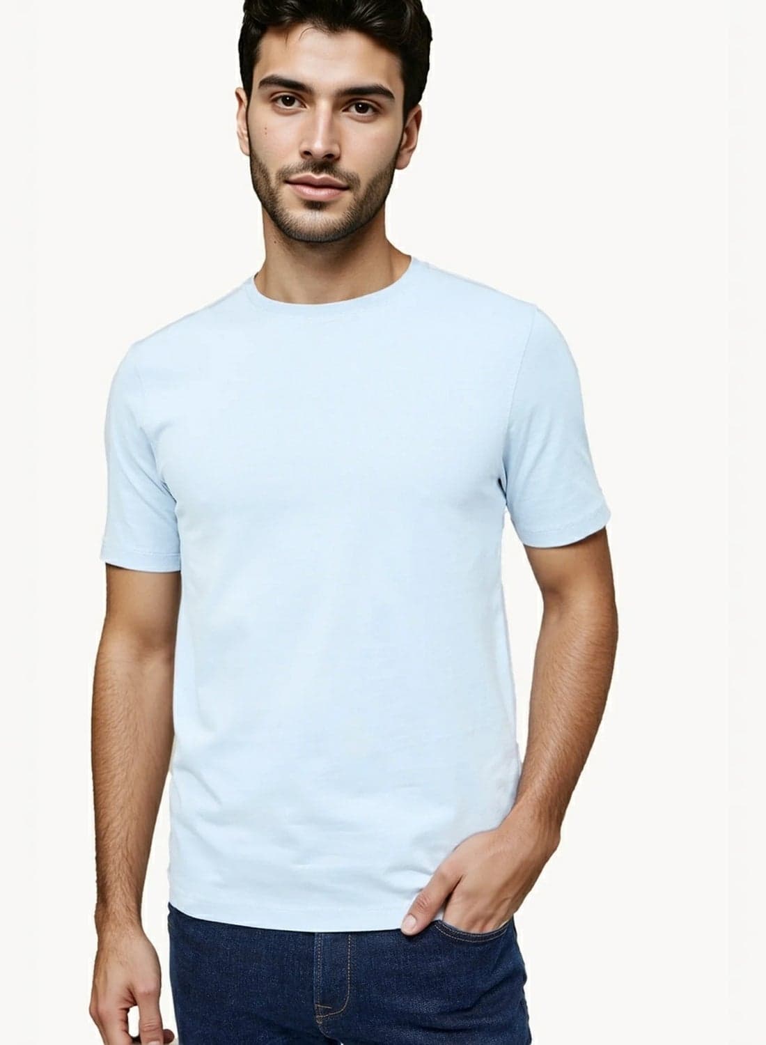 Basic Crew Neck Stretch T-Shirt