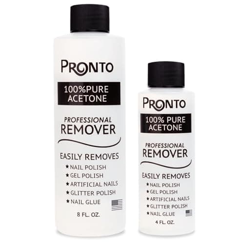 Pronto 100 Acetone Gel Nail Polish Remover Gel Polish Remover for Nails Acetone Nail Polish Remover Acrylic Nail Remover for Removal of Glue Gel Dip Gel Nail Remover 12 Fl oz