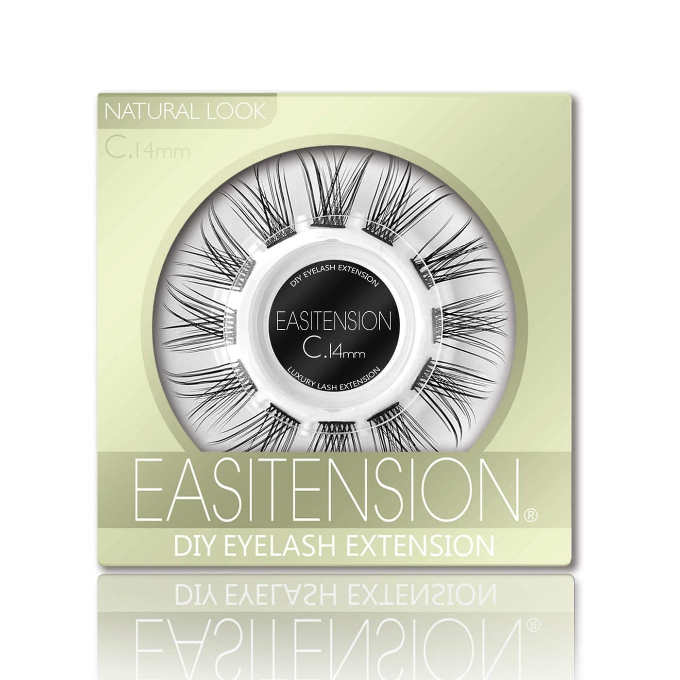 DIY Eyelash Extension Glue Bonded Band Individual Lash 12 Clusters Natural Lashes Set Home Eyelash Extension C curl Lashes Pack 14MMNatural