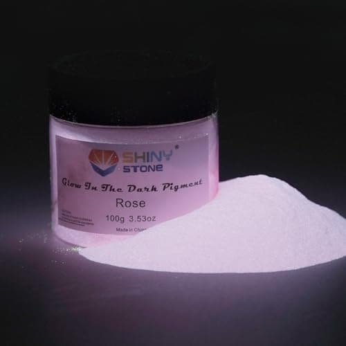 Shiny Stone Glow in The Dark Powder Rose Base Glows Bright Pink