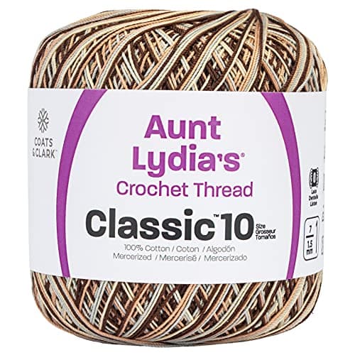 Aunt Lydia Classic Crochet Thread, Shaded Brown