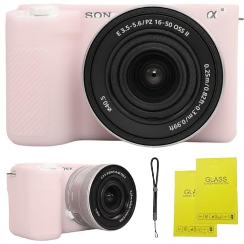 Camera Case for Sony ZV-E10 II/ZV-E10M2 Digital Camera,ZV-E10 II Soft Silicone Protective Bag,Anti-Scratch Slim Fit Soft Sleeve with ZV-E10 II Screen Protector and Strap Wrist. (Jelly Pink)