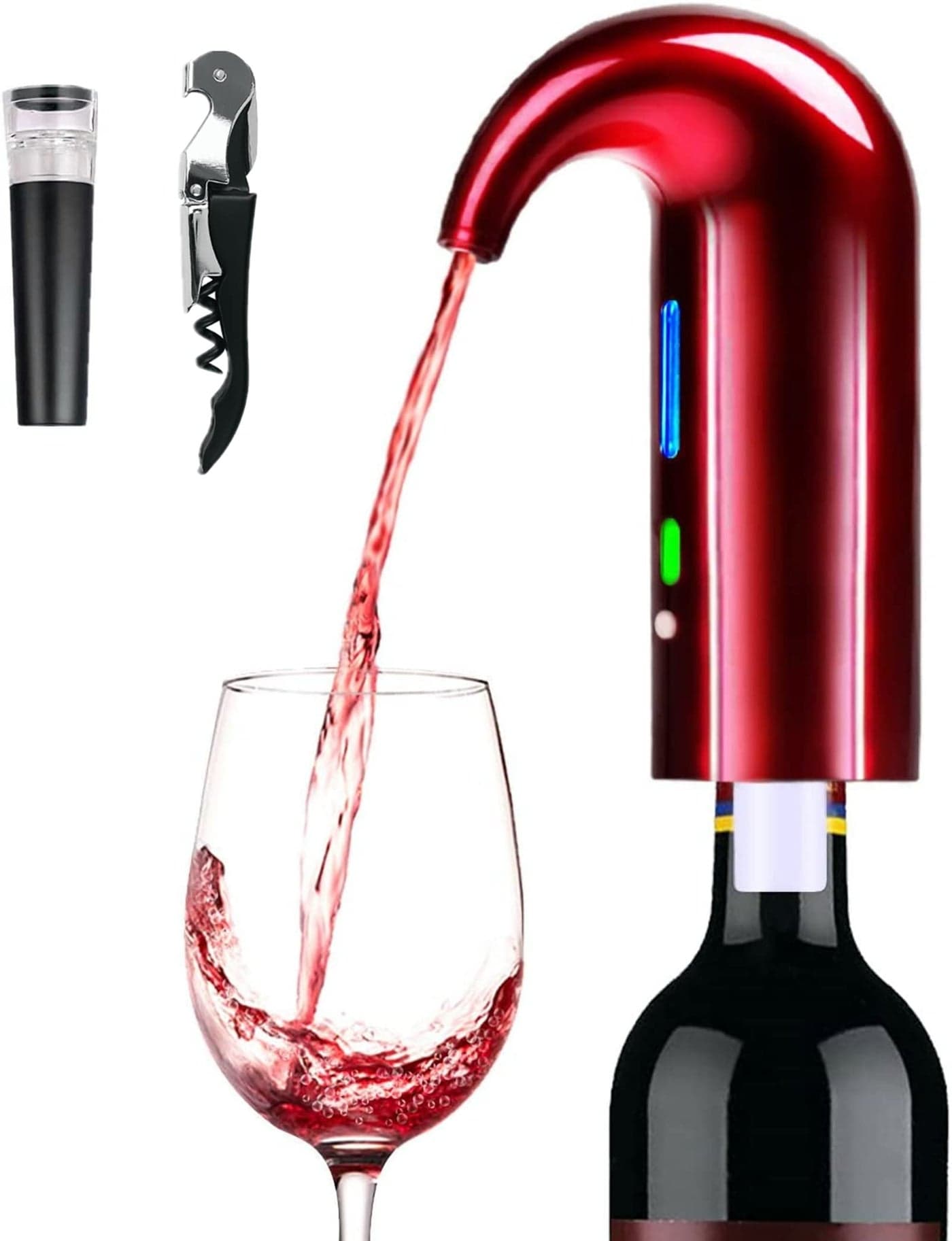 Electric Wine Aerator Wine Dispenser Aeration and Decanter Wine Pourer Red White Wine Accessories Wine Gifts Fathers Day giftsRed