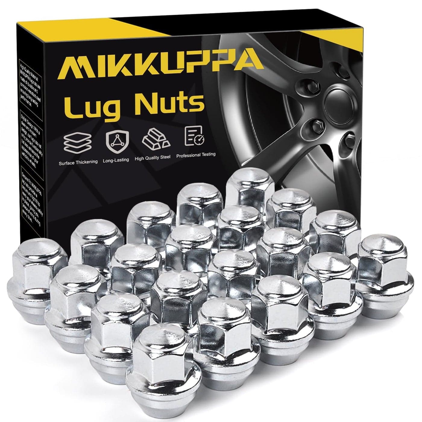 MIKKUPPA M12x15 OEM Wheel Lug Nuts OnePiece Chrome Large Acorn Seat Nuts Replacement for 20012024 Ford Escape 20002021 Focus 20062018 Fusion Factory Wheels