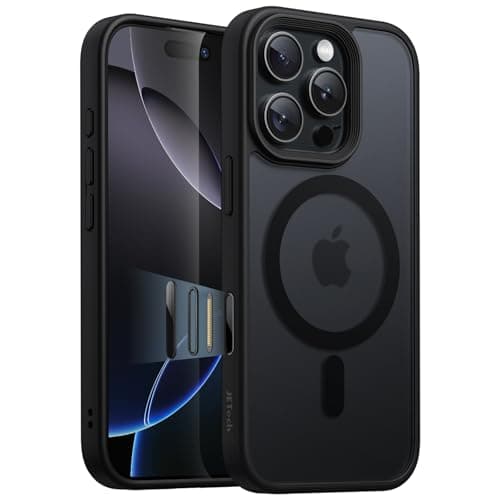 JETech Magnetic Case for iPhone 16 Pro 63Inch with Camera Control Capture Button Compatible with MagSafe Translucent Matte Back Slim Shockproof Phone Cover Black Titanium