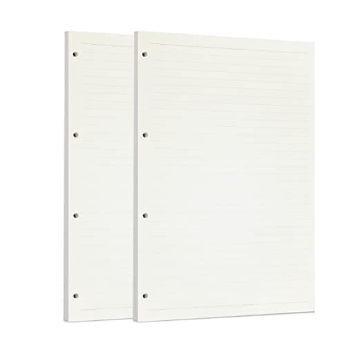Zelten 2 Pack A4 90 Sheets180 Pages Lined Loose Leaf Punched Paper Refills Paper for 4 Hole Binder Personal Organizer Diary Notebook Refillable Planner