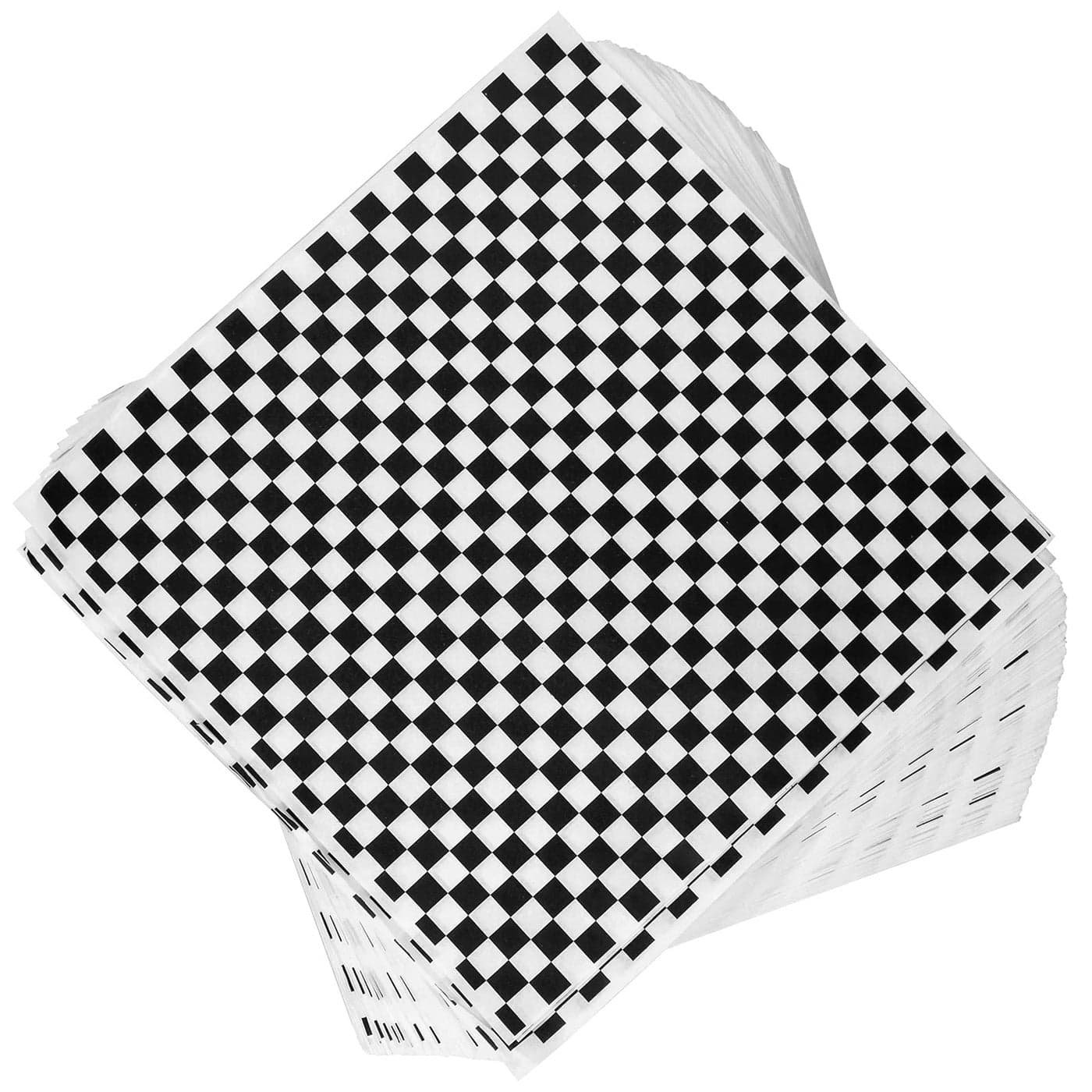 Oomcu 200 Sheets Black and White Checkered Dry Waxed Deli Paper Sheets Paper Liners for Plastic Food Basket Special for Wrapping Bread and Sandwiches115x115