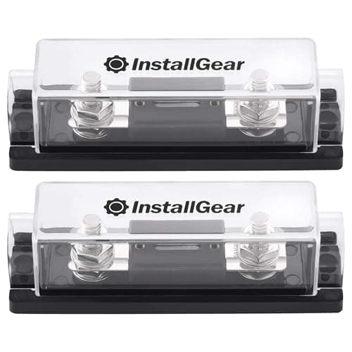 InstallGear - Fuse Block with ANL Fuse Holder and Clear Cover - 2 Pack, 300Amp Fuses for Secure Circuit Protection - Universal Fuse Box for 0-10 Gauge Terminals, Automotive Applications