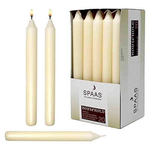 7 Inch Ivory Taper Candles 6 Hour Burning Candle Decorate Your Dinner Wedding Table Dripless and Smokeless Candle Unscented Fits Most candlesticks -20 Pack Household Candles