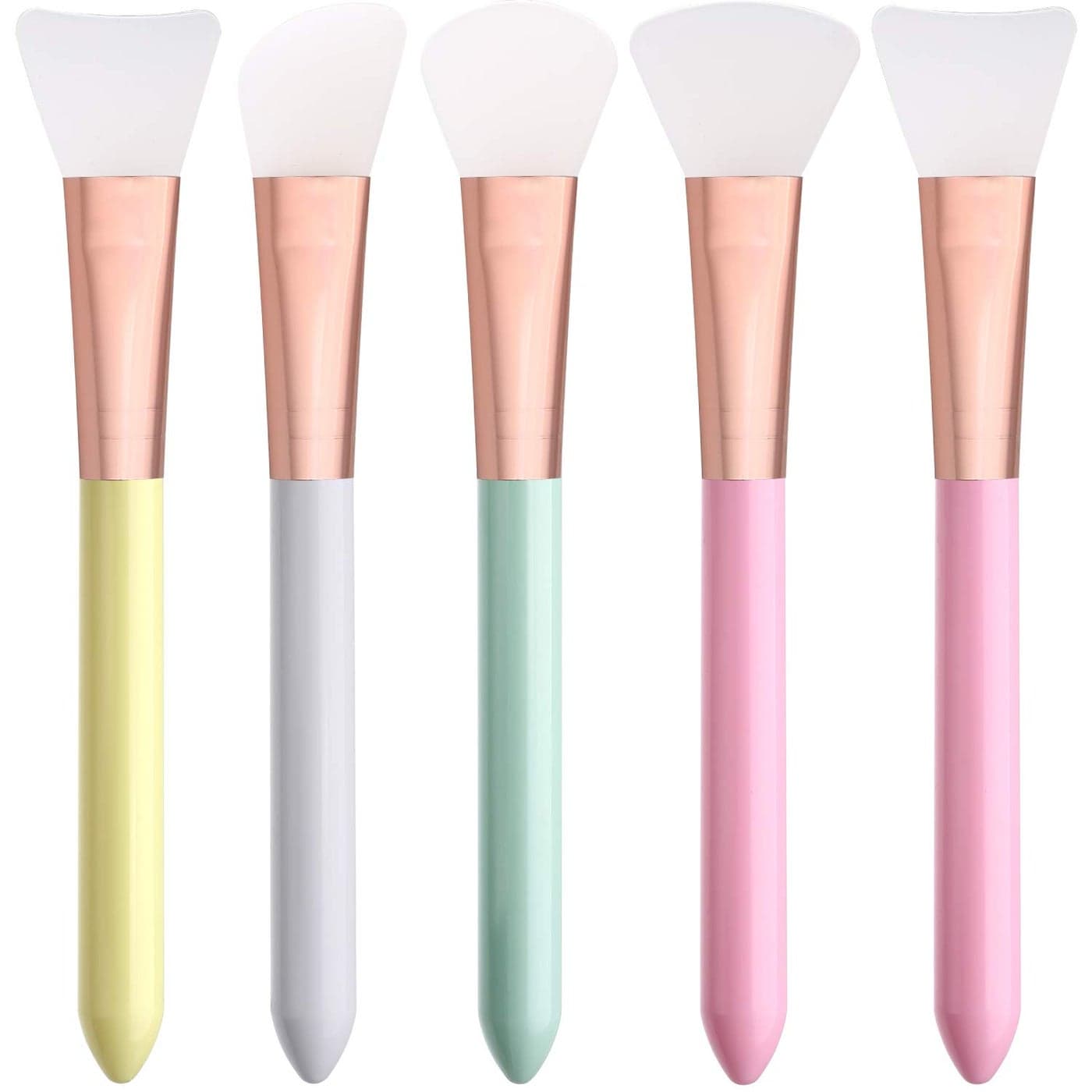 Elisel 5pcs Silicone Facial Mask Applicator Brushes Flexible for Face Sleeping Clay Body Lotion Masks