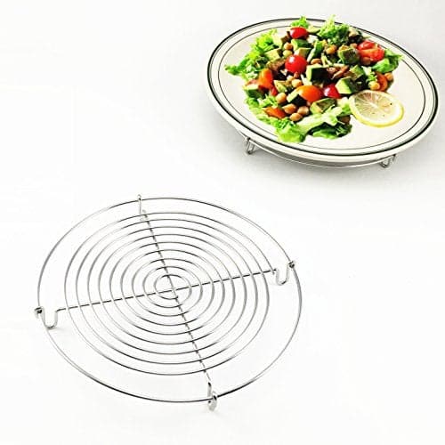 Stainless Steel Wire Cooling Rack Round Baking Tray For Cake Cookie Tarts Ovan Bread Pie Muffin Biscuits CupcakeKitchen Cooling Grid Holder Stand Dia 7inch