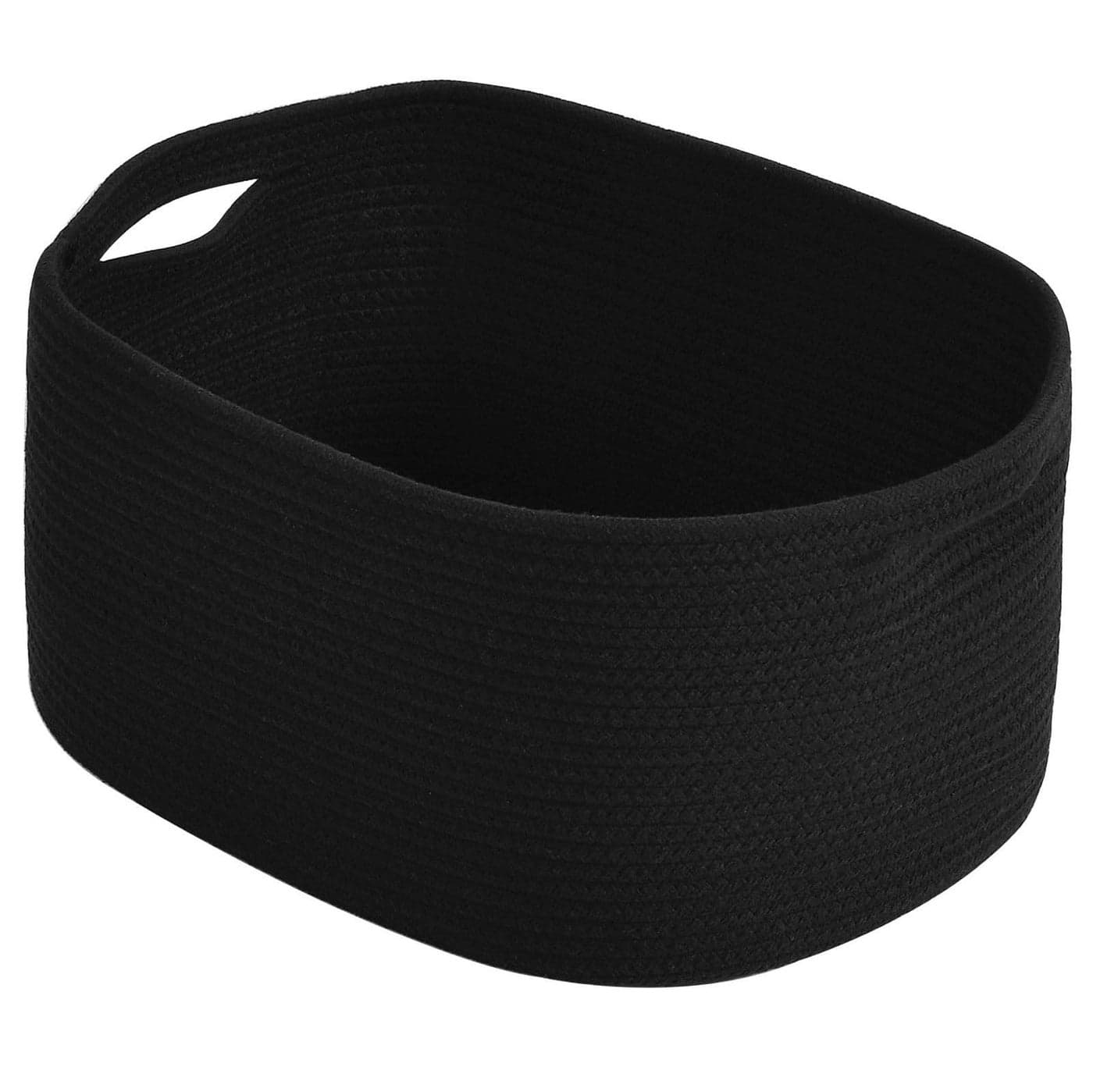 ECDYQXVU Cotton Rope Storage Basket 15x10x9 Inches Woven Basket for Shelves Clothes Toys Towels Books and Laundry Durable and Stylish Black 1 Pack