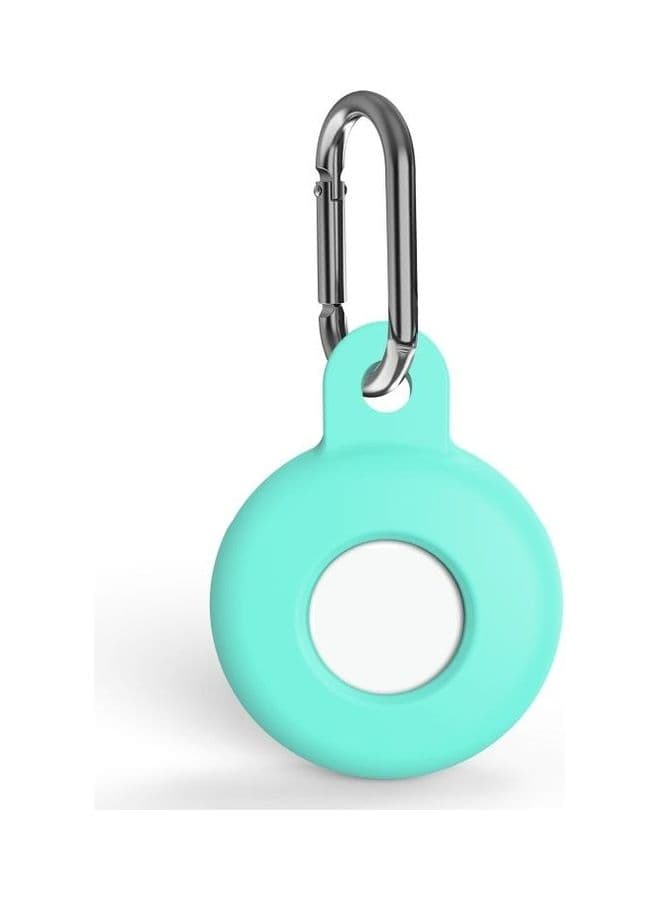 Anti-Scratch Silicone Shockproof Protective Cover Case with Carabiner For Apple AirTag Mint Green